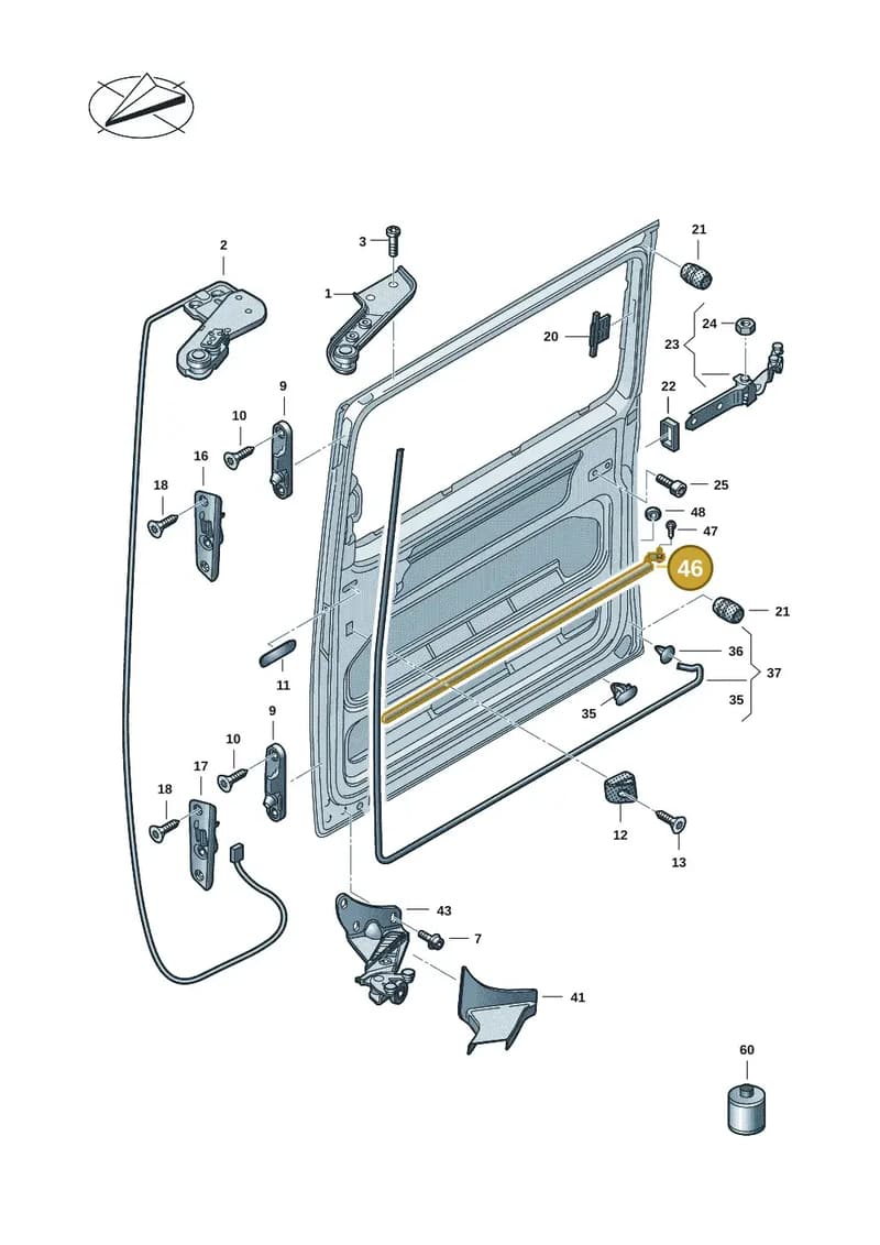 7H0843497A — Volkswagen Transporter Multivan (2019-2024) diagram 7ep843100, position 46