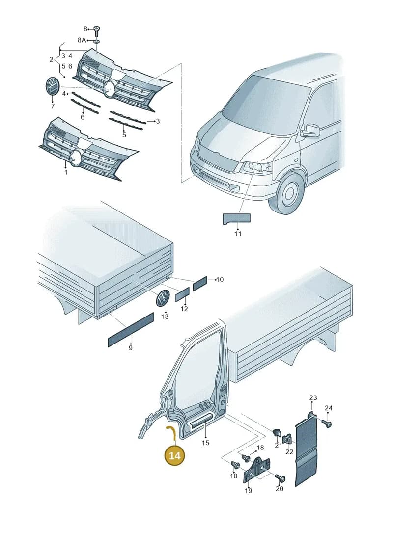 7H0853979 — Volkswagen Transp. dropside (2011-2015) diagram 680853000, position 14