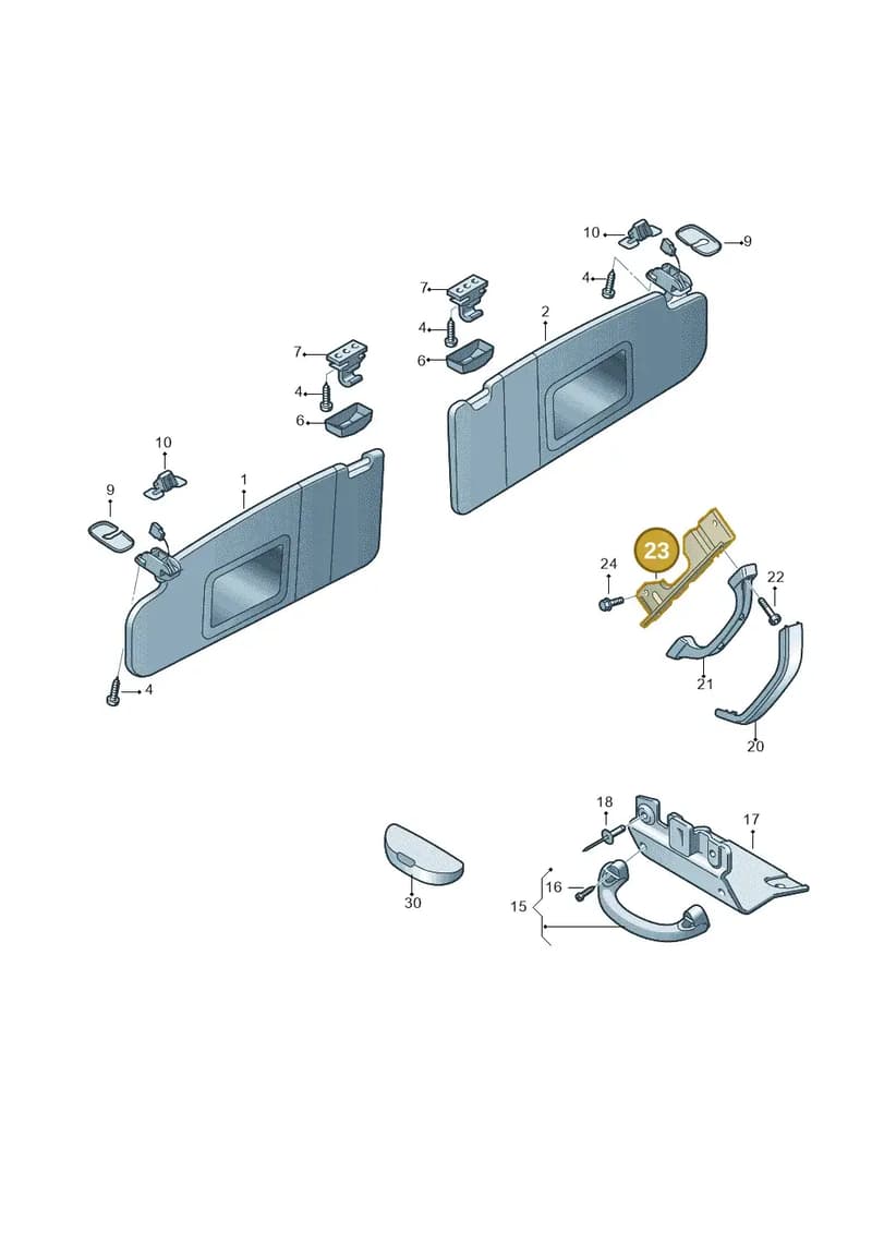 7H0858149A — Volkswagen Transporter Single Cab (2019-2024) diagram 862857500, position 23
