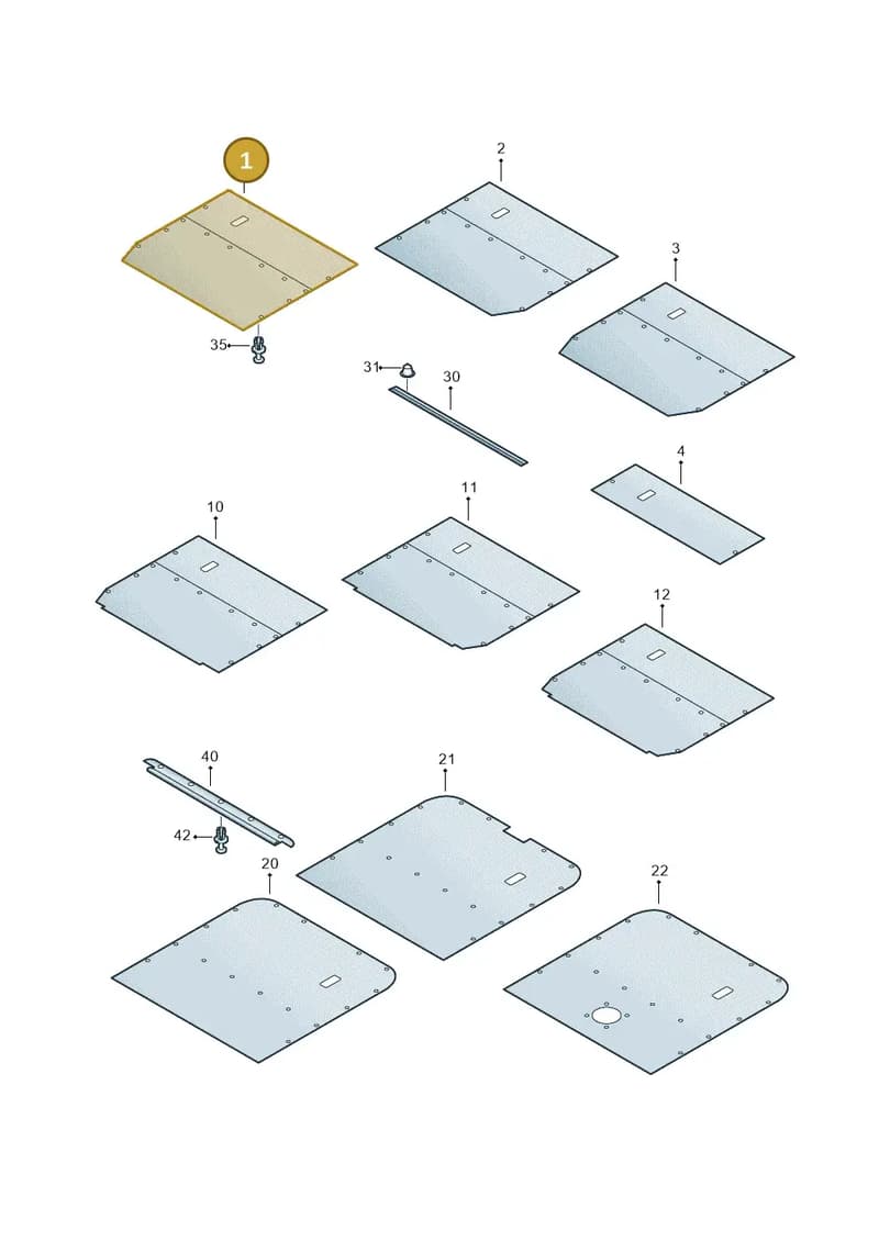 7H0867521AN3Y8 — Volkswagen TRANSPORTER/4MOTION    07 (2006-2007) diagram 410867600, position 1