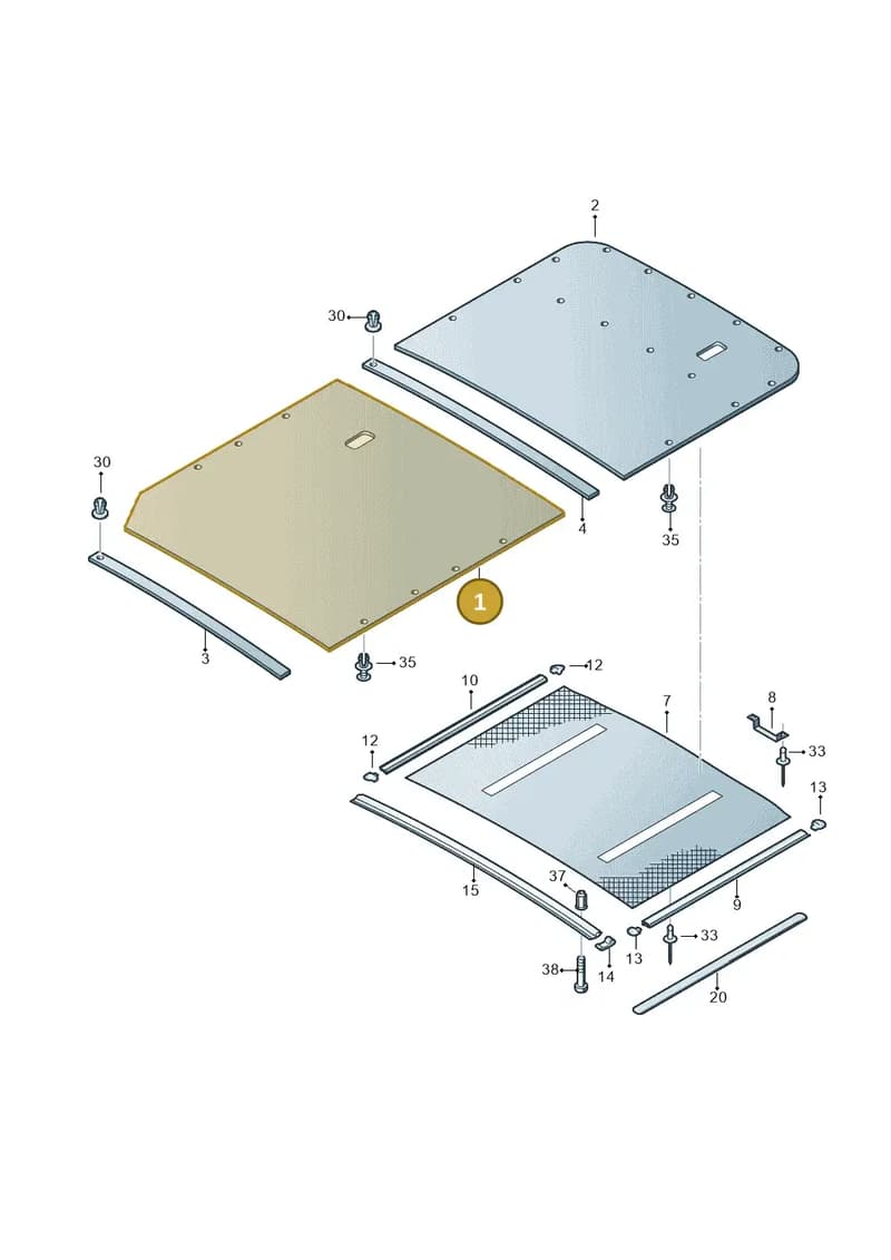 7H0867521AQ3Y8 — Volkswagen Transp. caravelle (2009-2011) diagram 628867600, position 1