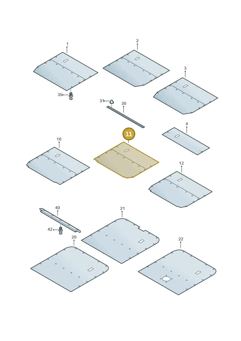 7H0867521K3Y8 — Volkswagen TRANSPORTER/4MOTION    07 (2006-2007) diagram 410867600, position 11