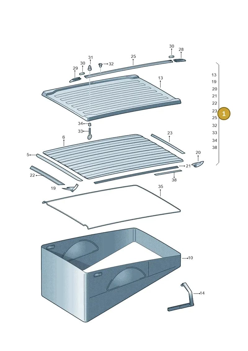 7H0875214GB9A — Volkswagen Caravelle (2019-2024) diagram 452875100, position 1
