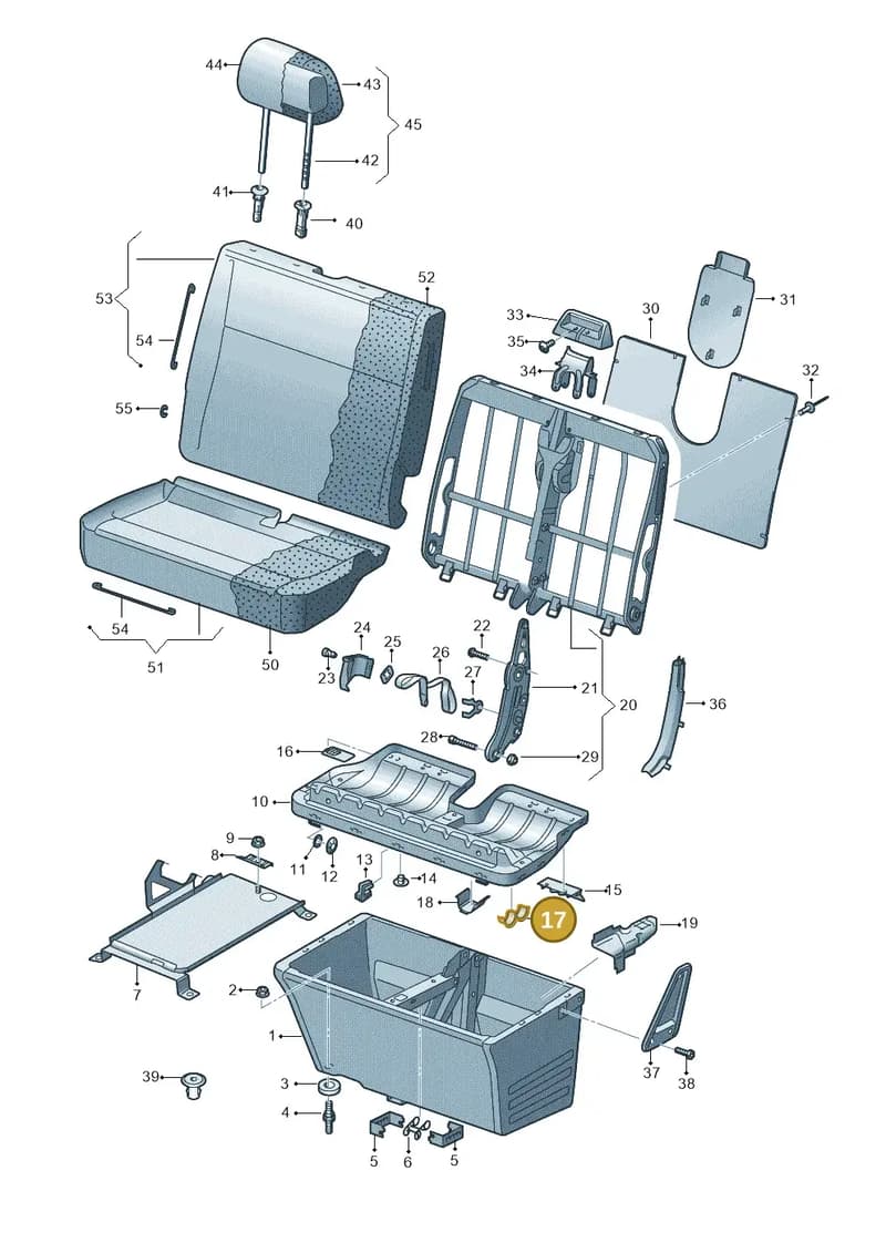 7H0881239A — Volkswagen TRANSPORTER (2003-2005) diagram 410881100, position 17