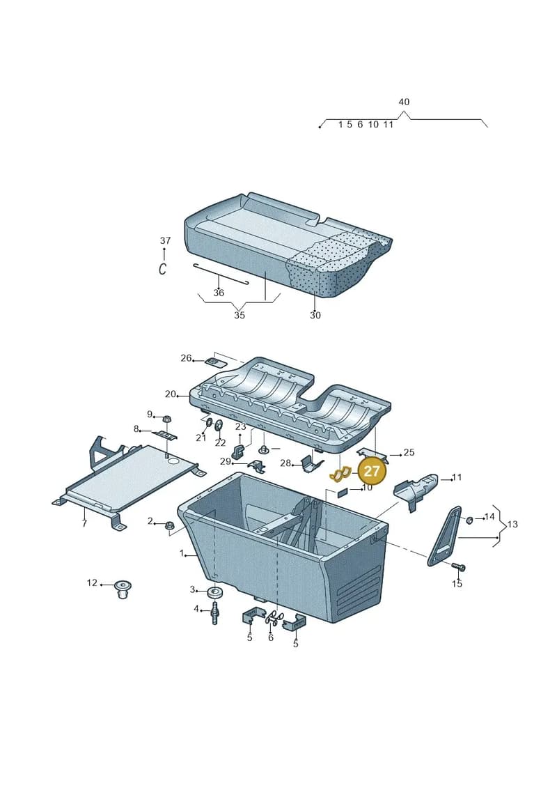 7H0881239A — Volkswagen Transp. caravelle (2011-2015) diagram 679881100, position 27