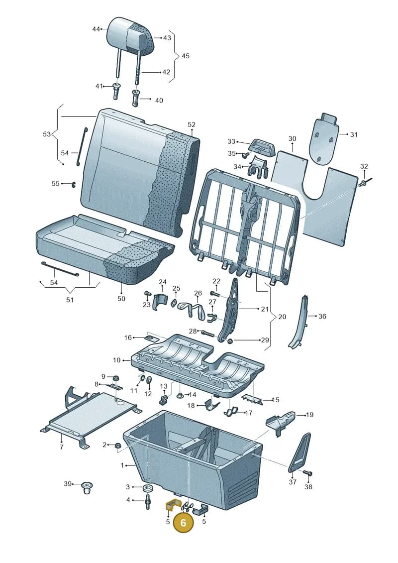 7H0881243 — Volkswagen TRANSPORTER (2003-2005) diagram 410881100, position 6
