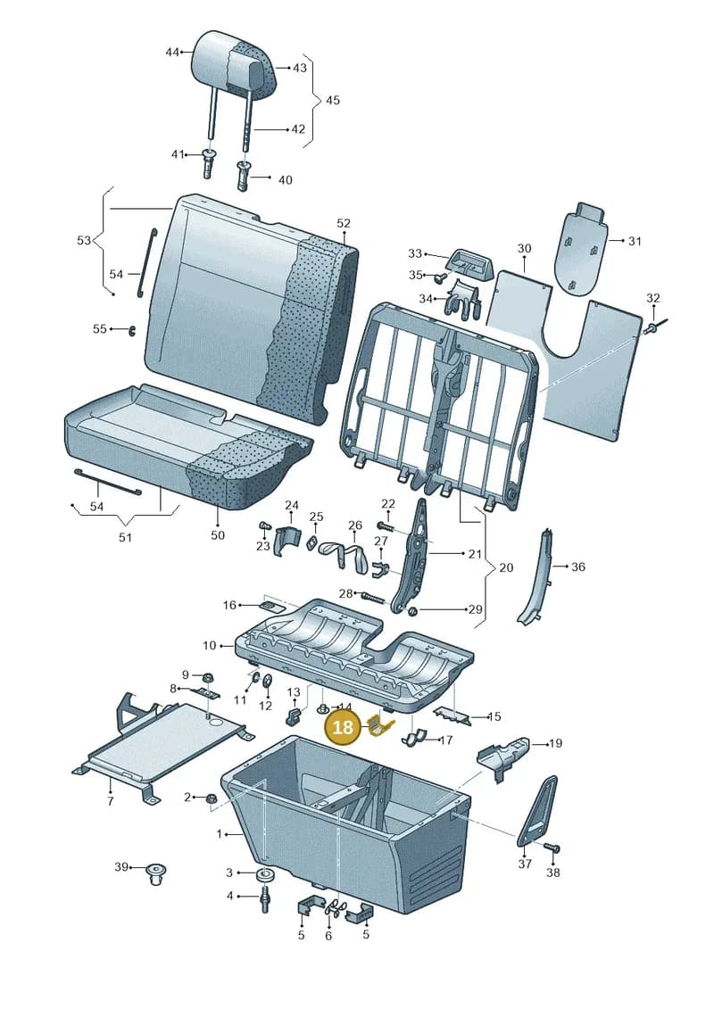 7H0881293 — Volkswagen TRANSPORTER (2003-2005) diagram 410881100, position 18