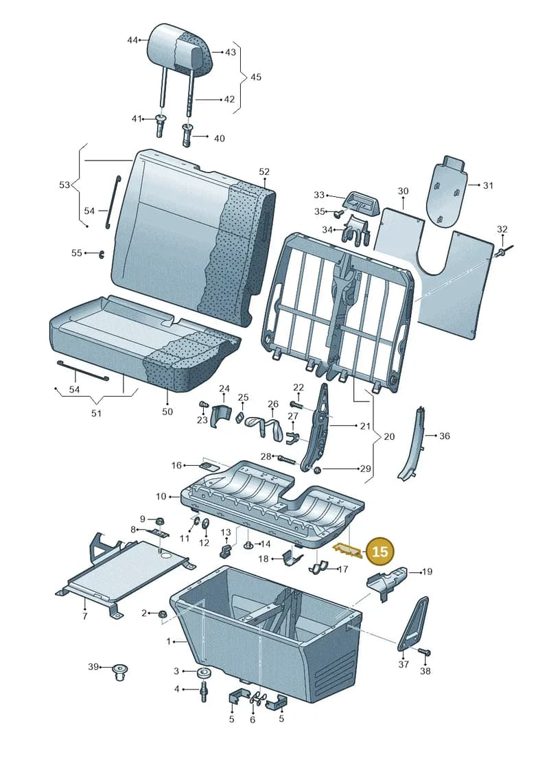 7H0881293A — Volkswagen TRANSPORTER (2003-2005) diagram 410881100, position 15