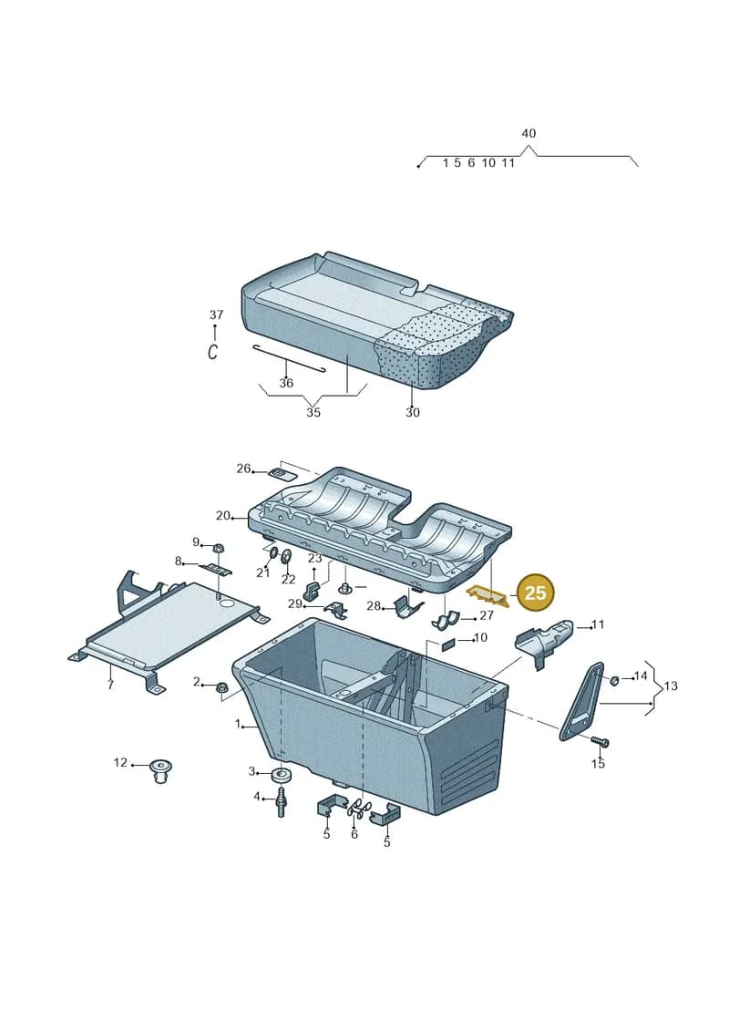 7H0881293A — Volkswagen Transp. caravelle (2011-2015) diagram 679881100, position 25