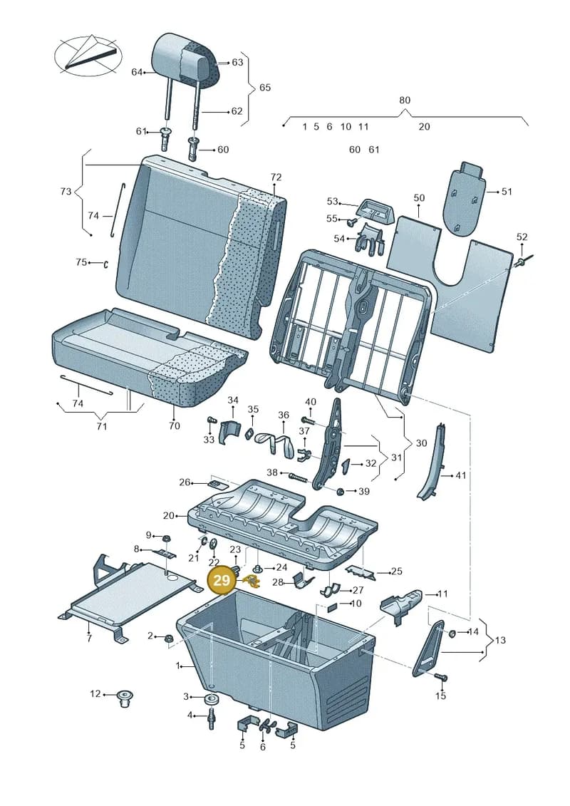 7H0881621A — Volkswagen Transp. caravelle (2008-2009) diagram 479881100, position 29