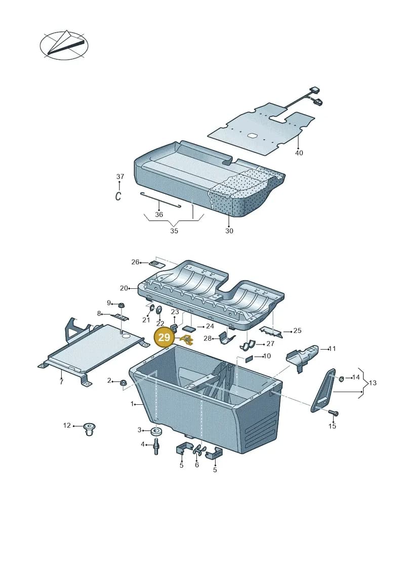 7H0881621A — Volkswagen Caravelle (2019-2024) diagram 861881100, position 29