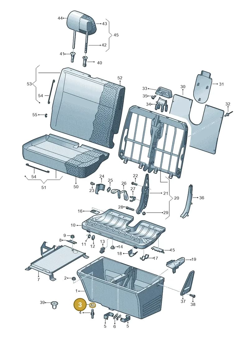 7H0881667 — Volkswagen TRANSPORTER (2003-2005) diagram 410881100, position 3