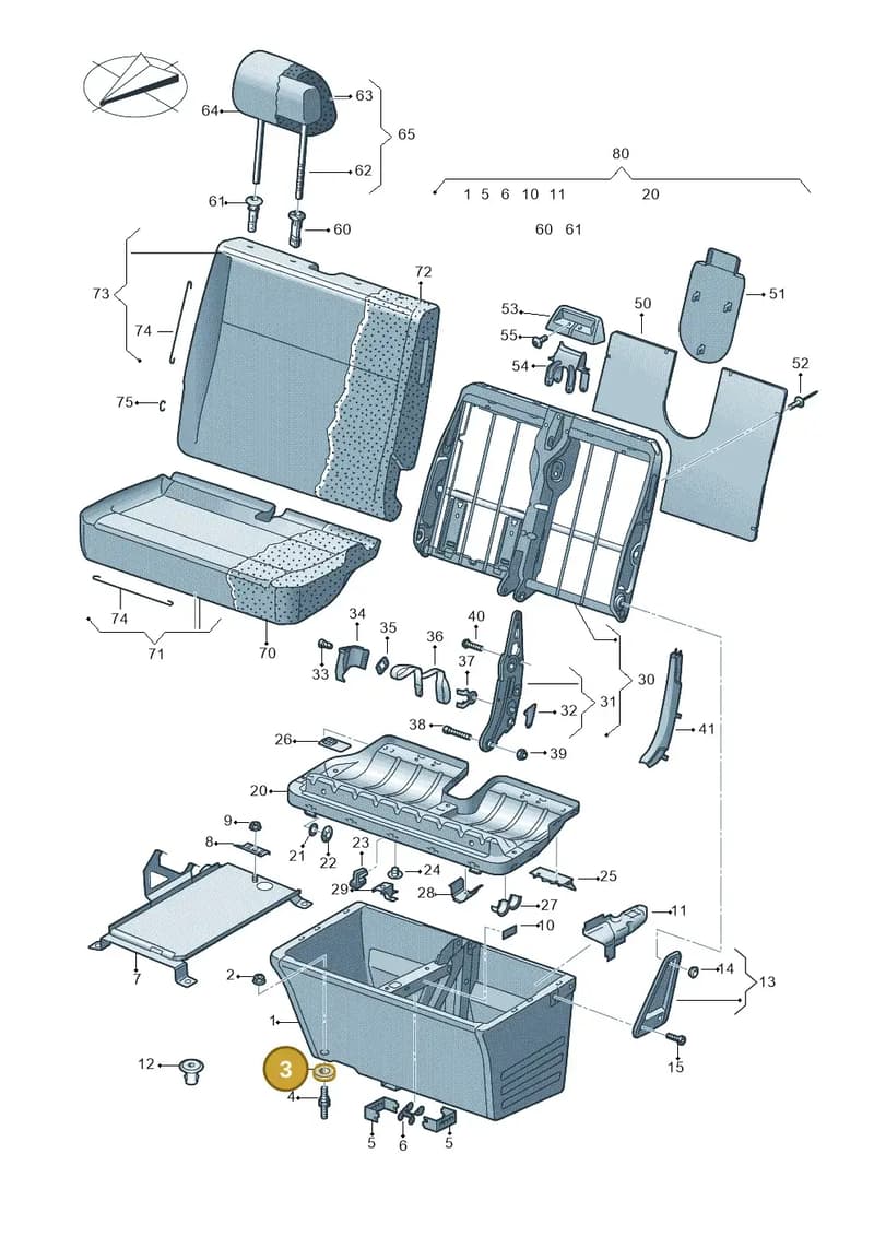 7H0881667 — Volkswagen Transp. caravelle (2008-2009) diagram 479881100, position 3