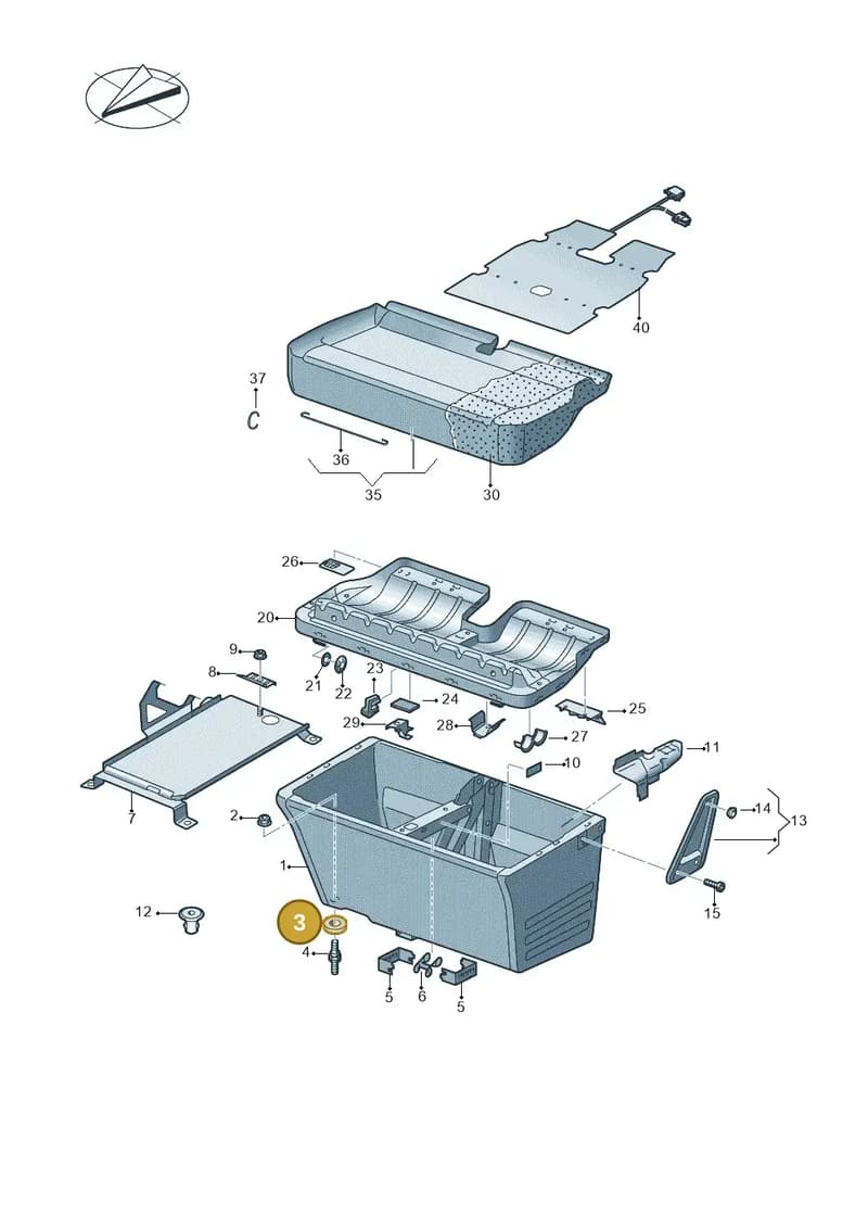7H0881667 — Volkswagen Caravelle (2019-2024) diagram 861881100, position 3
