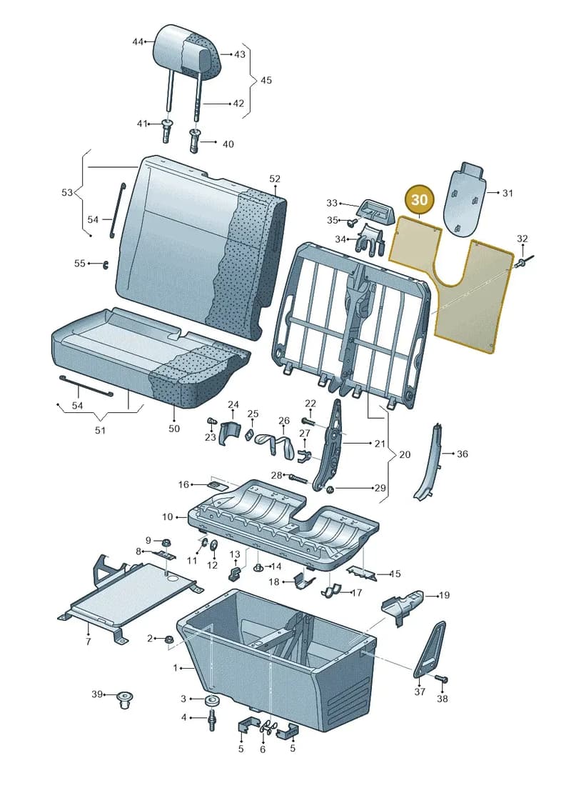7H0881755A — Volkswagen TRANSPORTER (2003-2005) diagram 410881100, position 30