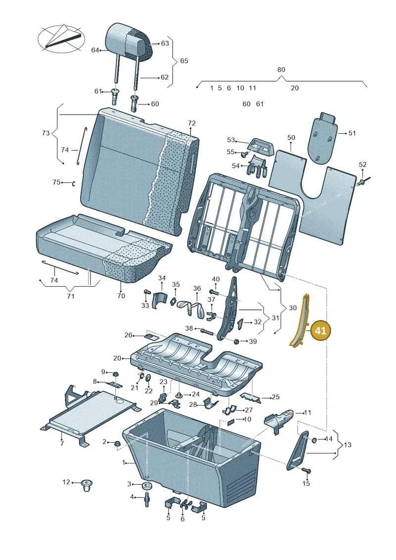 7H088179182V — Volkswagen Transp. caravelle (2008-2009) diagram 479881100, position 41