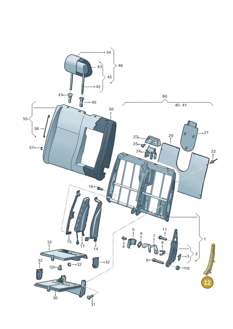 7H088179182V — Volkswagen Transp. caravelle (2011-2015) diagram 679881200, position 12