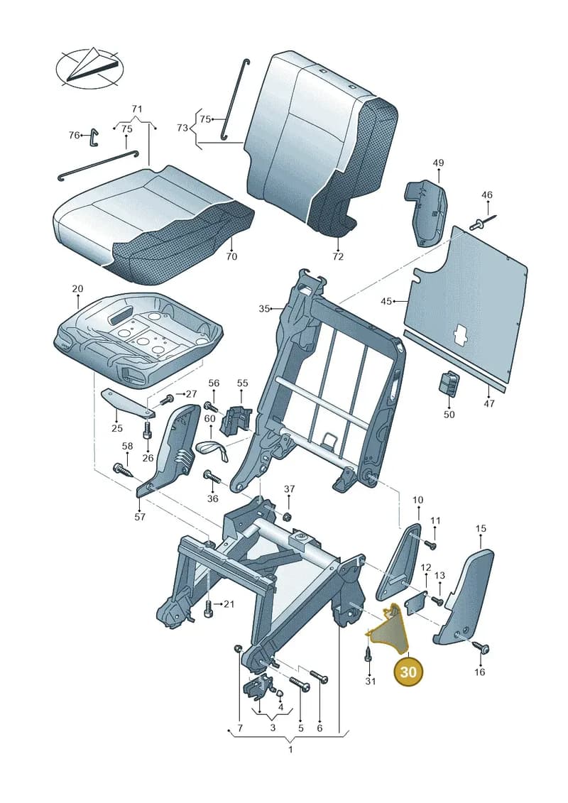 7H0883317B9B9 — Volkswagen Caravelle (2019-2024) diagram 861883220, position 30