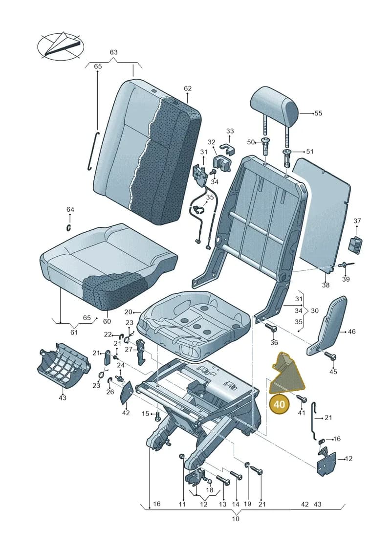7H0883317C9B9 — Volkswagen Caravelle (2019-2024) diagram 861883200, position 40