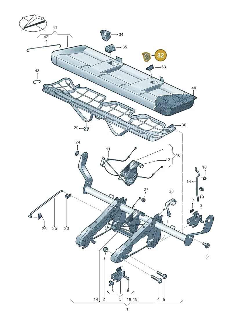 7H0883337A9B9 — Volkswagen Caravelle (2015-2019) diagram 861885010, position 32