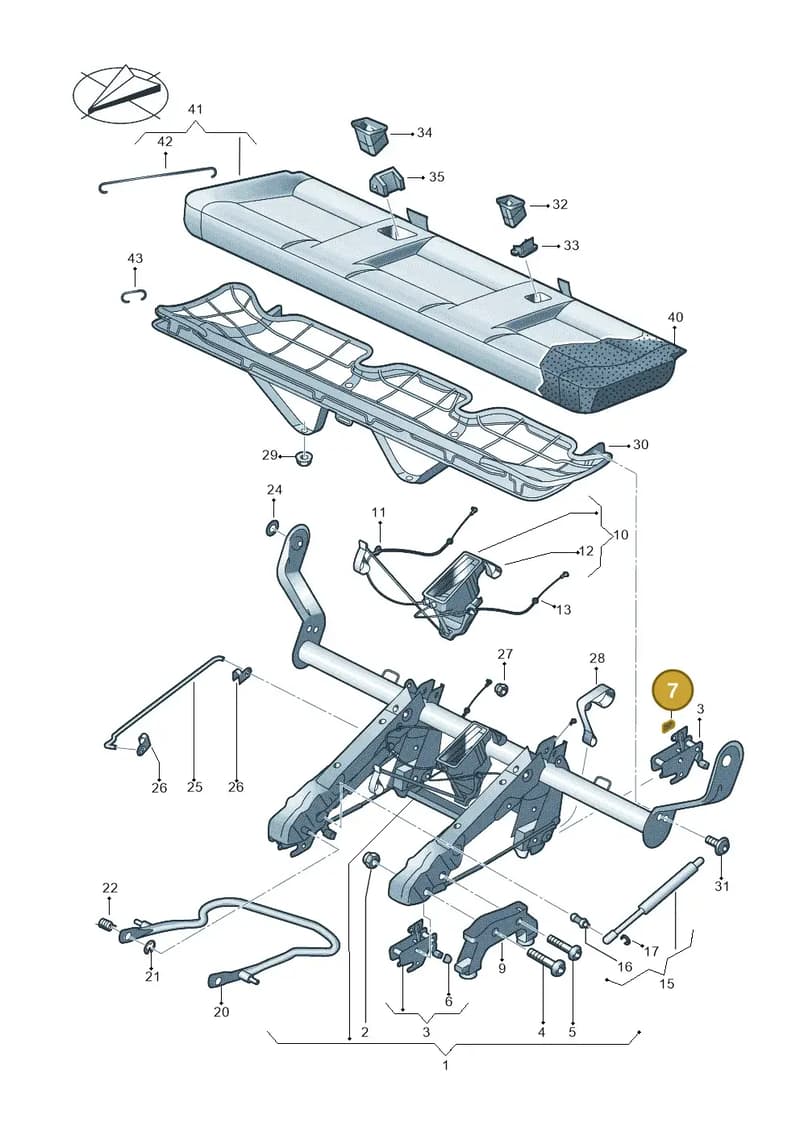 7H0883627 — Volkswagen Caravelle (2019-2024) diagram 861885000, position 7