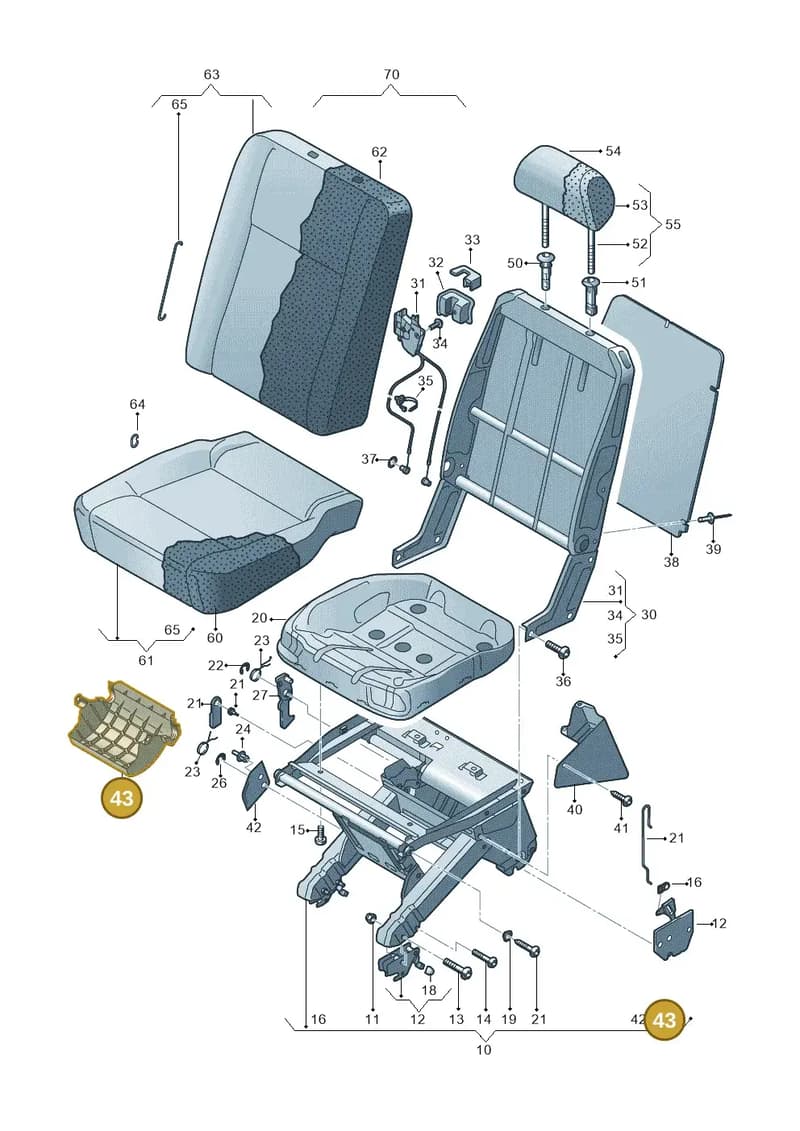 7H0883939 — Volkswagen Transp. caravelle (2011-2015) diagram 479883200, position 43