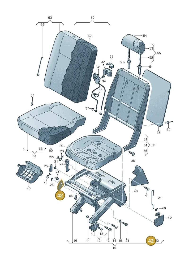 7H0883965 — Volkswagen Transp. caravelle (2011-2015) diagram 479883200, position 42