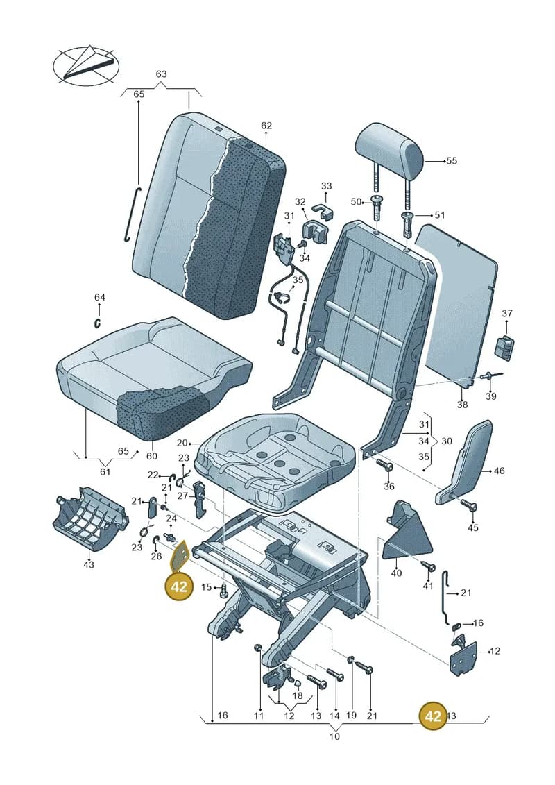 7H0883965 — Volkswagen Caravelle (2019-2024) diagram 861883200, position 42
