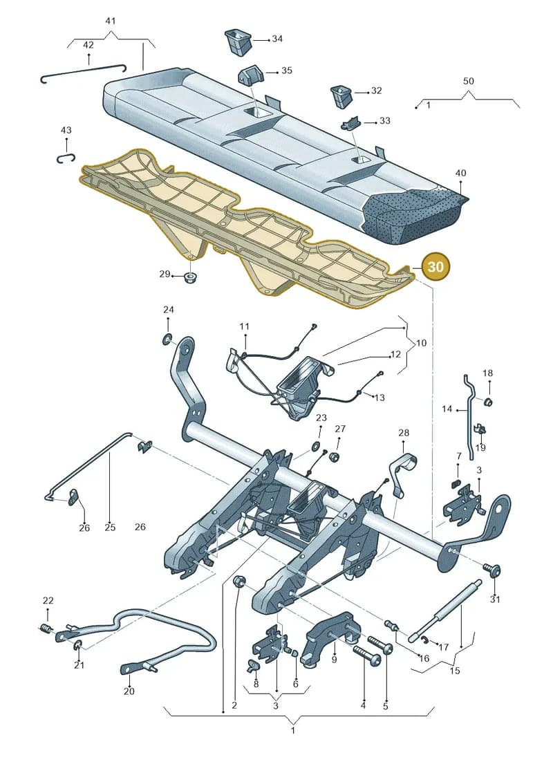 7H0885063C01A — Volkswagen Transp. caravelle (2011-2015) diagram 410885200, position 30