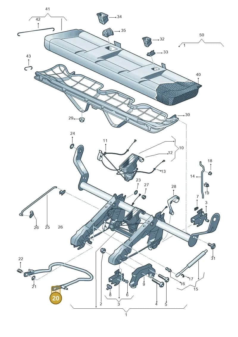 7H0885371 — Volkswagen Transp. caravelle (2011-2015) diagram 410885200, position 20