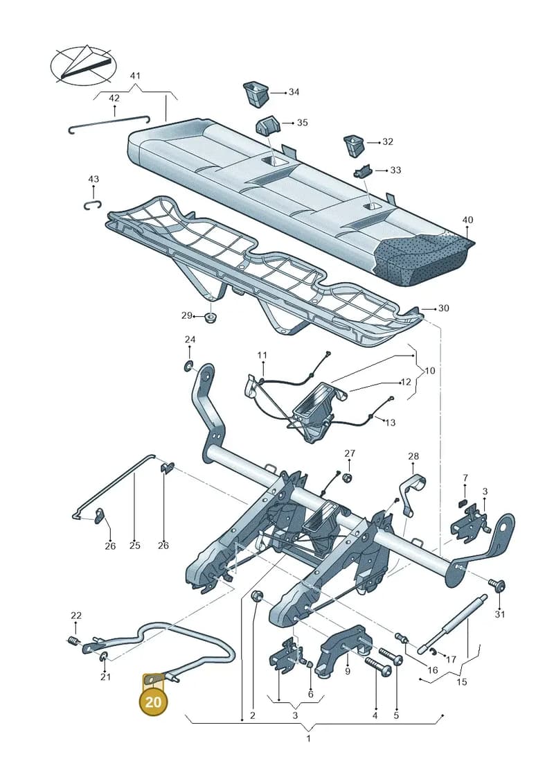 7H0885371 — Volkswagen Caravelle (2019-2024) diagram 861885000, position 20