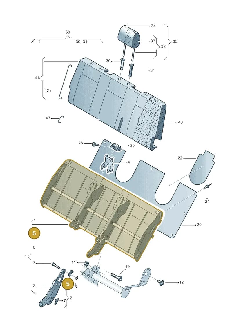 7H0885644 — Volkswagen Caravelle (2019-2024) diagram 410885500, position 5