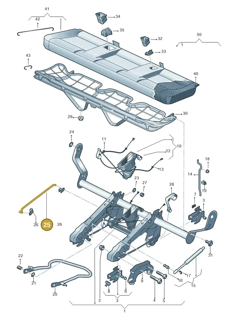 7H0885957A — Volkswagen Transp. caravelle (2011-2015) diagram 410885200, position 25