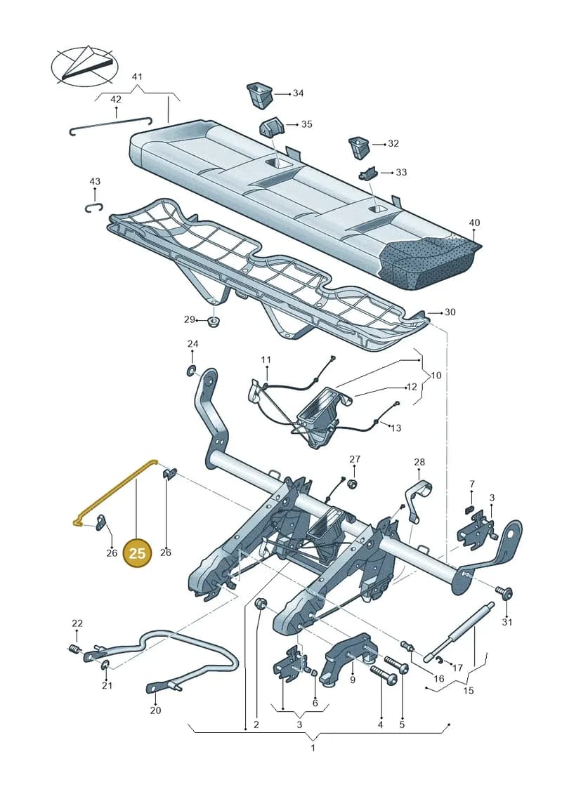 7H0885957A — Volkswagen Caravelle (2019-2024) diagram 861885000, position 25