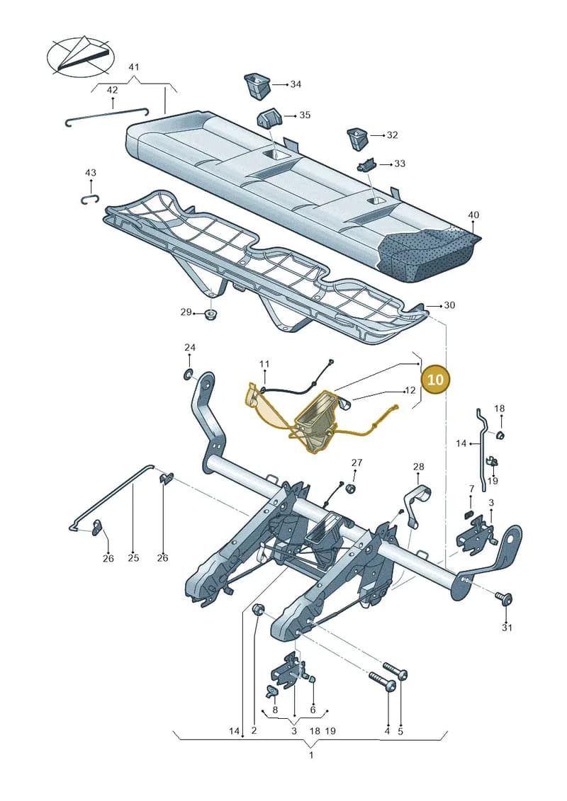 7H0886639 — Volkswagen Caravelle (2019-2024) diagram 861885010, position 10