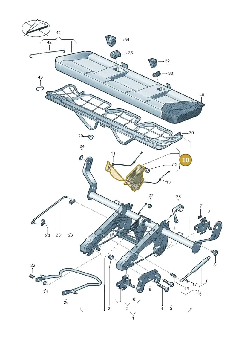 7H0886639 — Volkswagen Caravelle (2019-2024) diagram 861885000, position 10