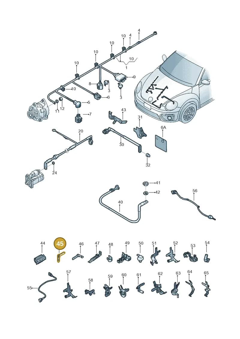 7H0971502D — Volkswagen Beetle (2016-2019) diagram 801971010, position 45