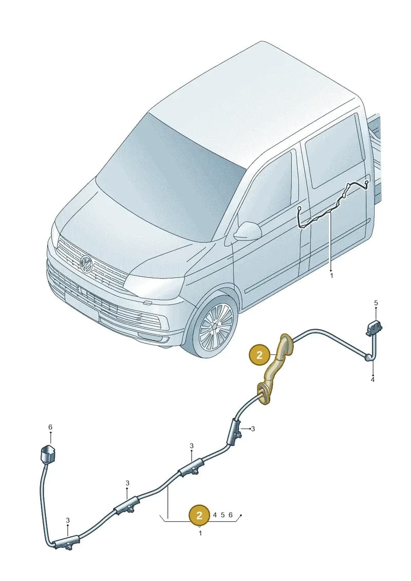7H0971840 — Volkswagen Transporter Single Cab (2019-2024) diagram 7fp972036, position 2