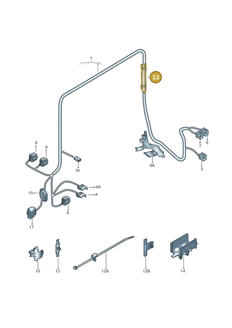 7H0971896C — Volkswagen CAMPMOBILE(T5) (2004-2006) diagram 410972790, position 13