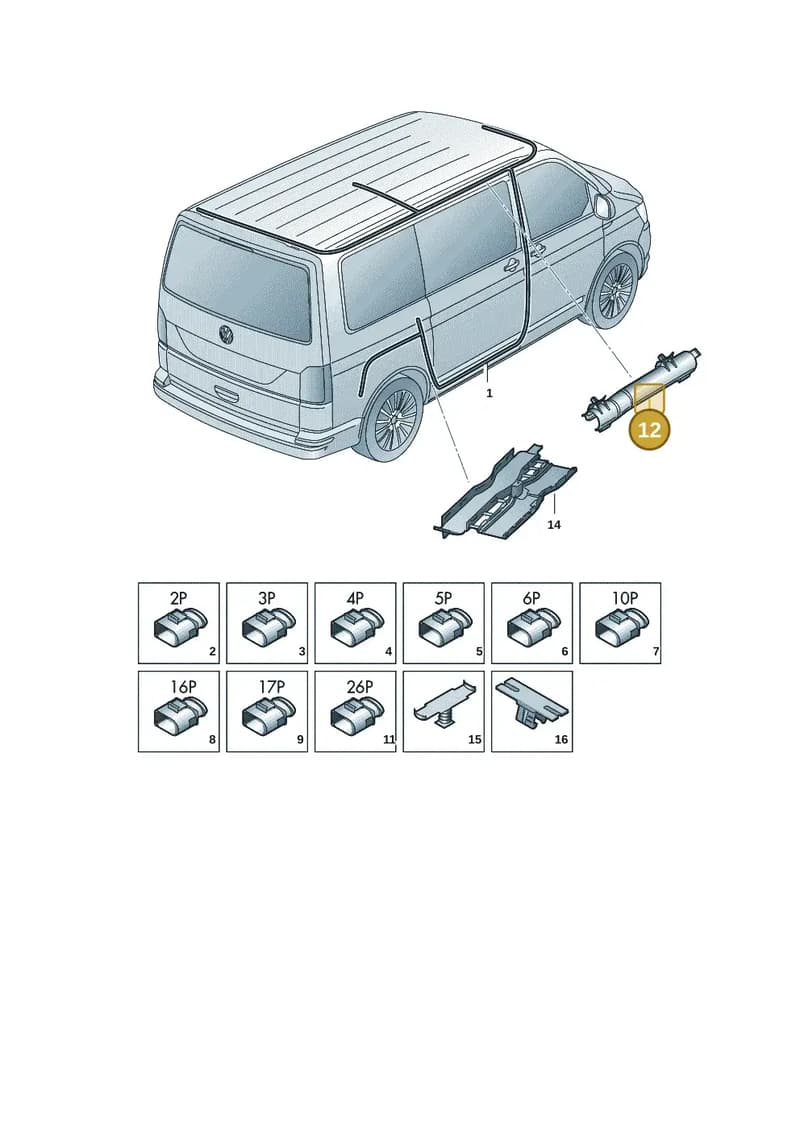 7H0971896C — Volkswagen Transporter Multivan (2019-2024) diagram 7em972080, position 12