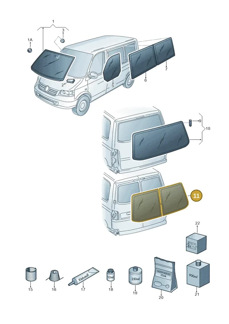 7H1845502E — Volkswagen Transp. caravelle (2011-2015) diagram 410845000, position 11