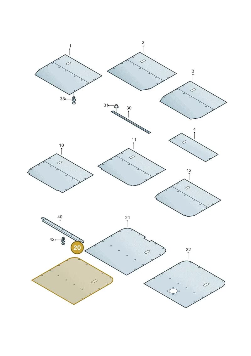 7H1867527E3Y8 — Volkswagen TRANSPORTER/4MOTION    07 (2006-2007) diagram 410867600, position 20