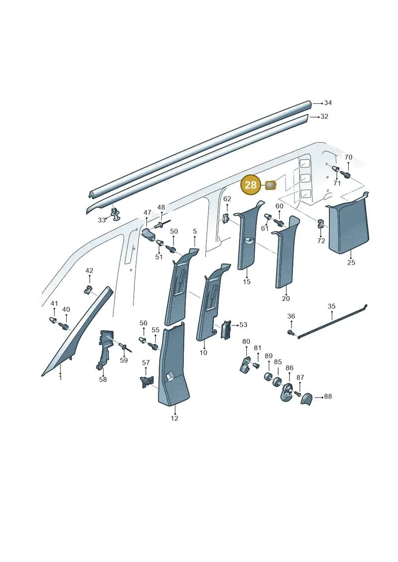 7H3853215Y20 — Volkswagen Transp. caravelle (2009-2011) diagram 410867700, position 28