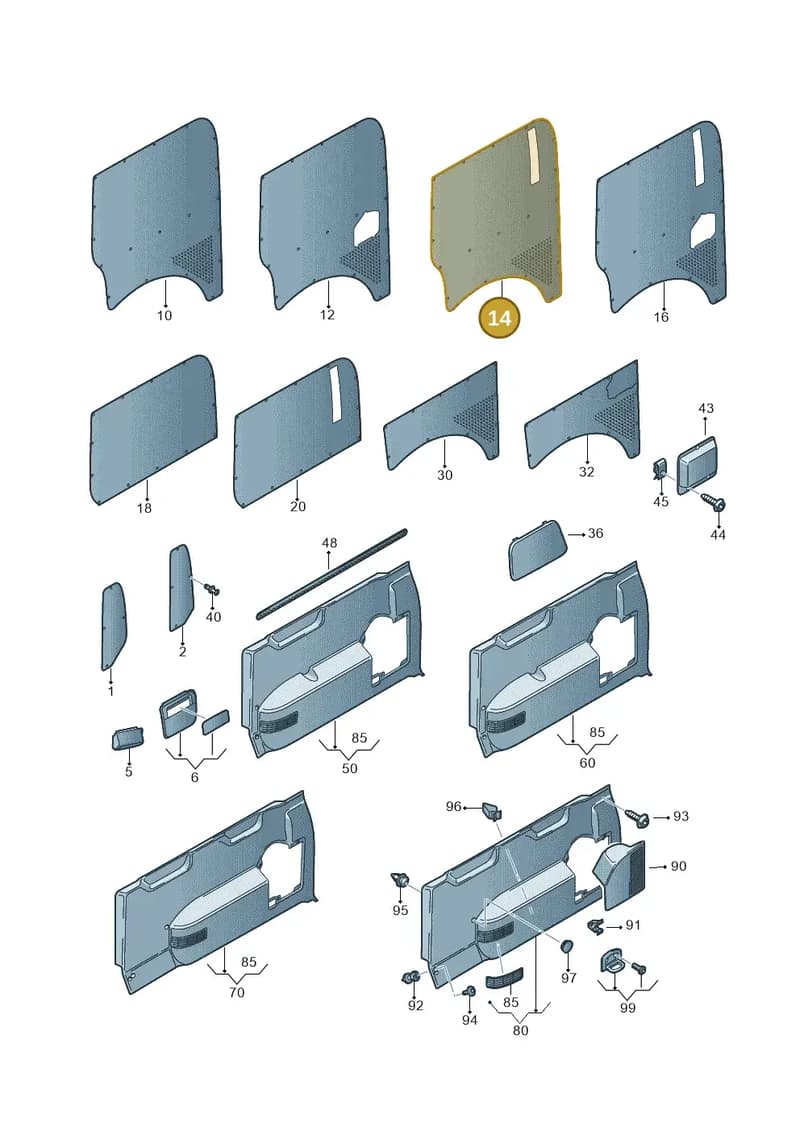 7H3867406FTE9 — Volkswagen Caravelle (2015-2019) diagram 410867300, position 14