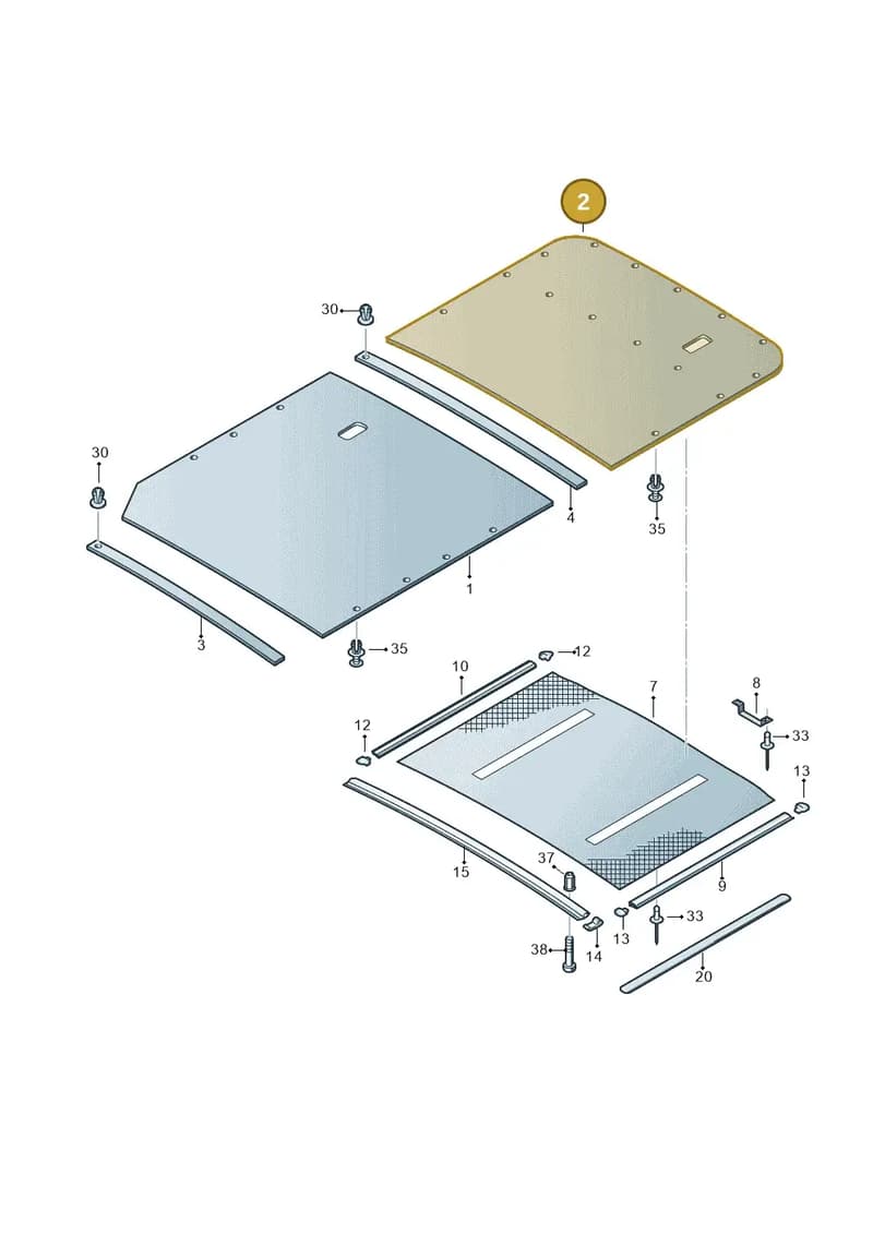 7H3867527M3Y8 — Volkswagen Transp. caravelle (2009-2011) diagram 628867600, position 2