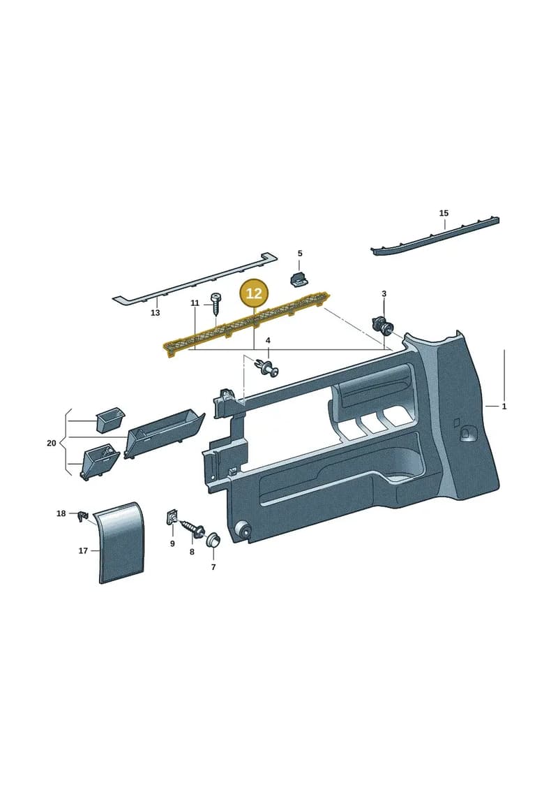 7H3868741A — Volkswagen Transporter Multivan (2019-2024) diagram 7em867020, position 12