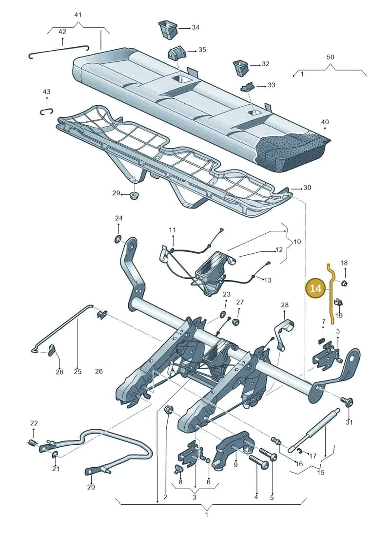 7H3883501 — Volkswagen Transp. caravelle (2011-2015) diagram 410885200, position 14