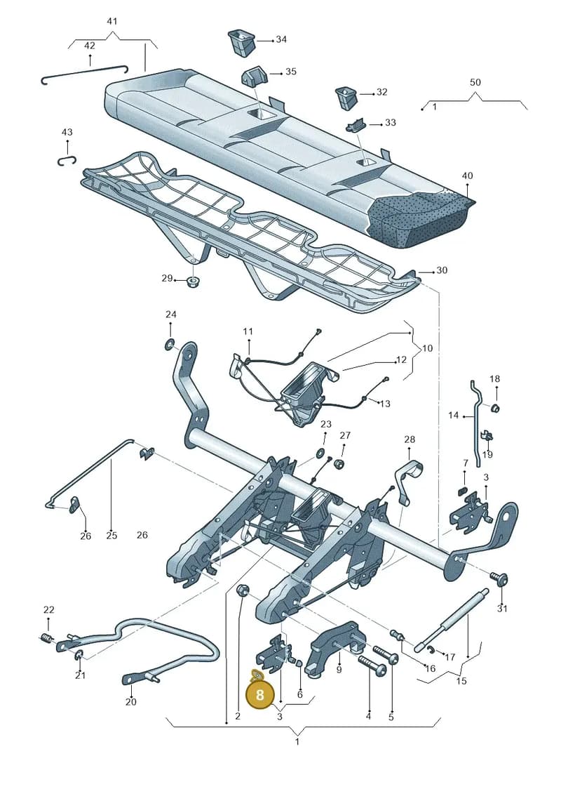 7H3885872 — Volkswagen Transp. caravelle (2011-2015) diagram 410885200, position 8