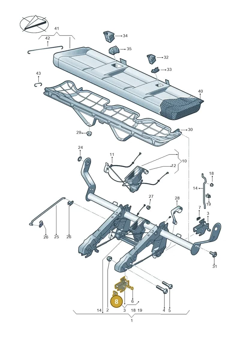 7H3885872 — Volkswagen Caravelle (2019-2024) diagram 861885010, position 8