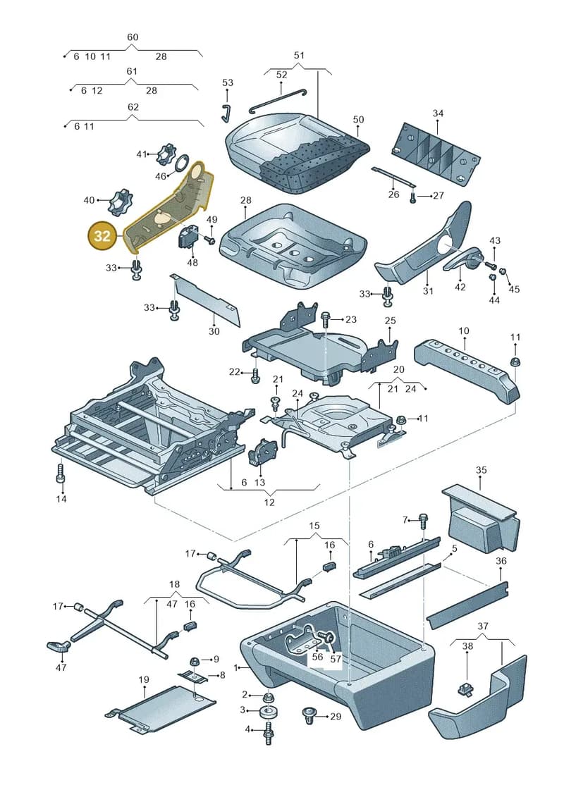 7H5881318G92W — Volkswagen Transp. caravelle (2009-2011) diagram 410881000, position 32